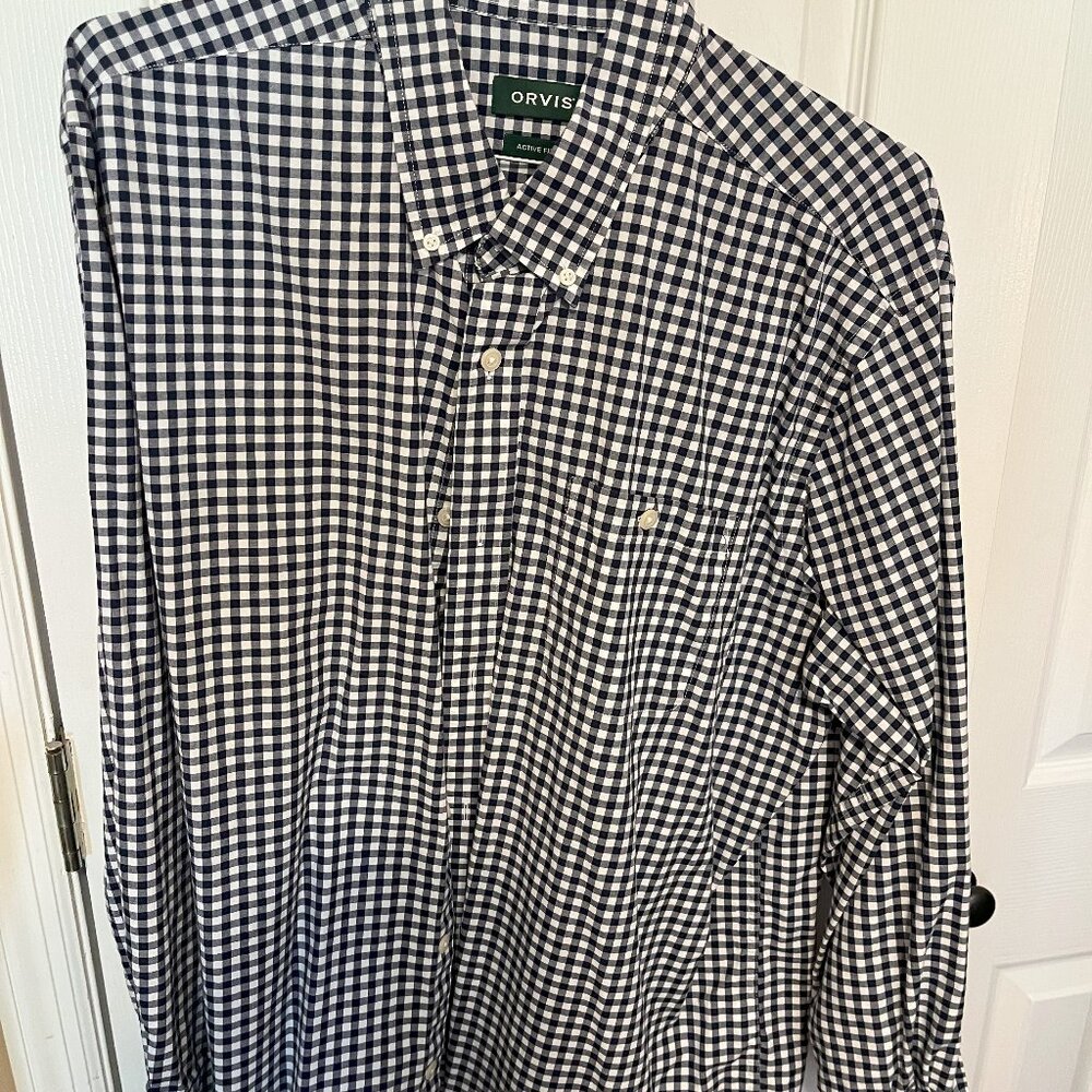 Orvis Gingham Button Down Long Sleeve Shirt